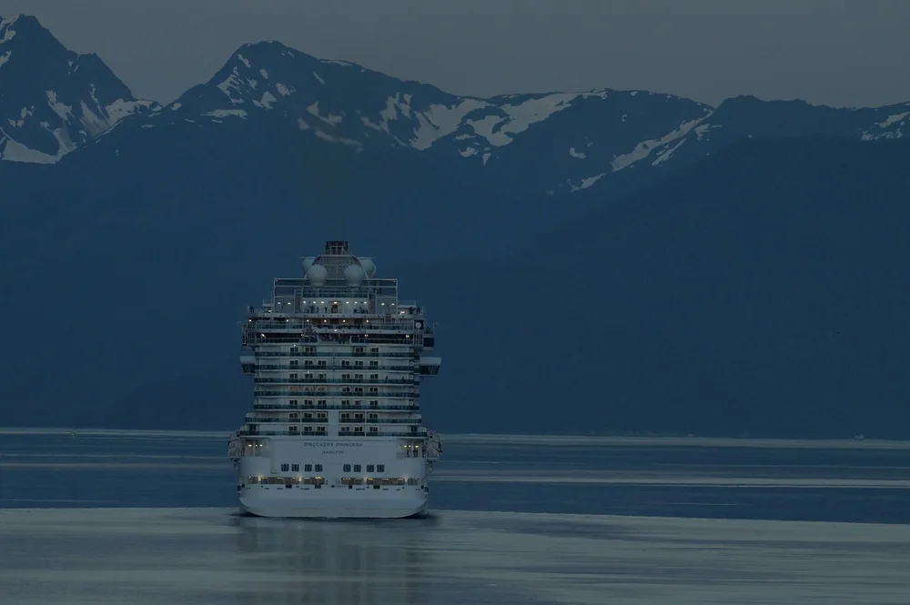 Cruise ship on the water near Juneau, Alaska